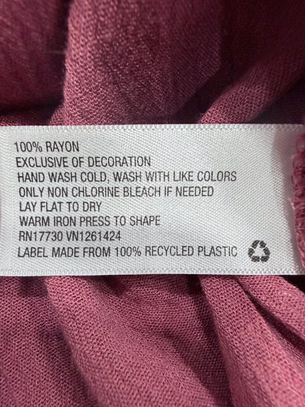 Mossimo Supply Co Boho Faux Wrap Top Small Dusty Rose Floral 100% Rayon Tie Neck - Picture 12 of 13
